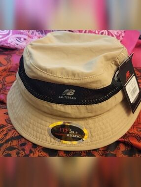 New Balance Beige and Black All Terrain Bucket Hat